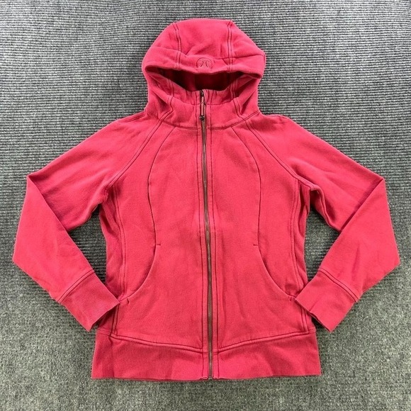 Lululemon Scuba Hoodie Full Zip Womens 10 Pink Athleisure Train Workout Gym Warm - Picture 2 of 10